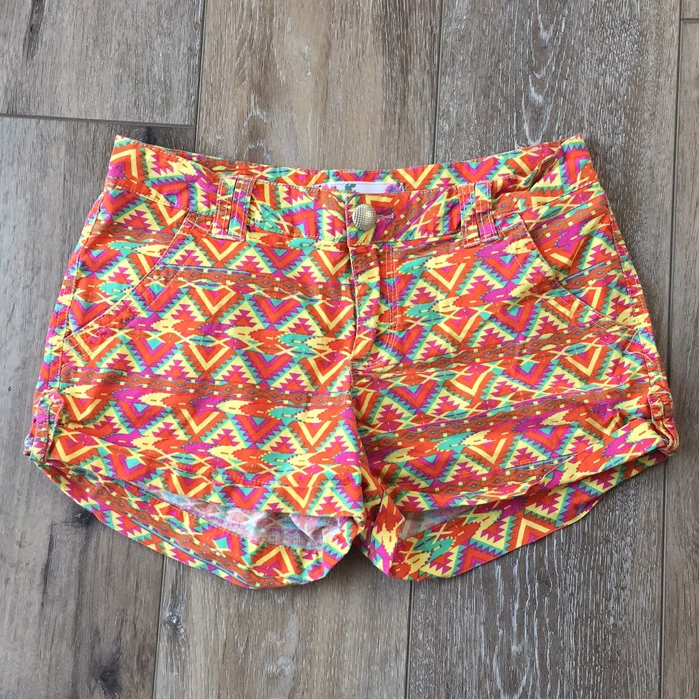 Bright Aztec Pattern Vibrant Shorts